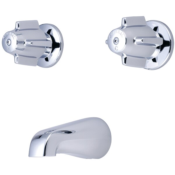 Two Handle Tub Set, Polished Chrome, Wall
